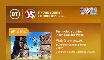 3rd Prize in BT Young Scientist Exhibition 2021