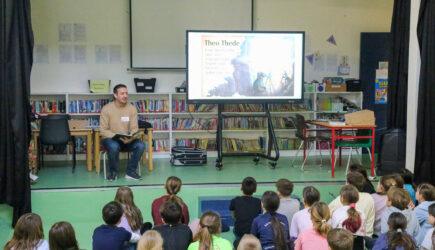 Martin Hahn, a children’s book author, visits St. Kilian’s